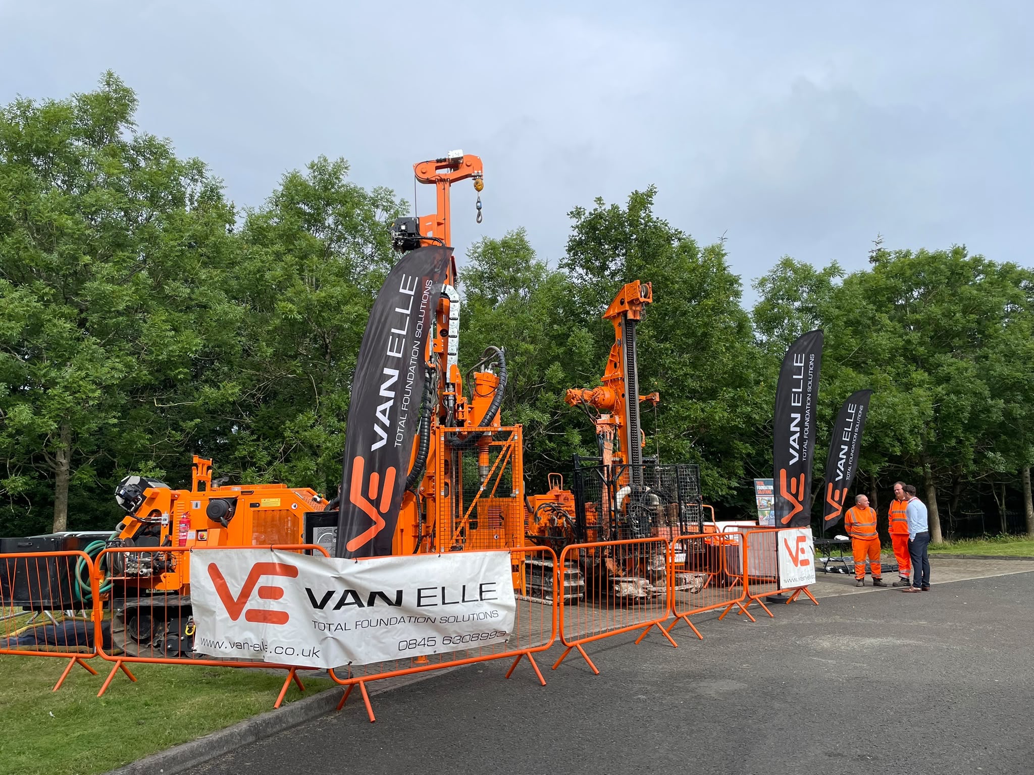 Van Elle Klemm 708 Vulcan and Strata Geotechnics Comacchio 305 drilling rigs at the Morgan Sindall Infrastructure Community Family Day