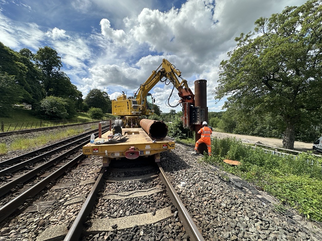 Specialist rail foundation works on the TransPennine Route Upgrade West route
