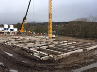 SMARTFOOT® precast ground beam installation for a retirement village in North Yorkshire