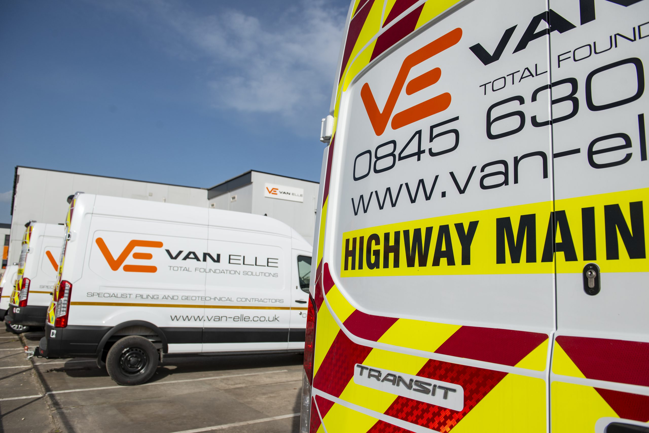 The new vans at Van Elle's head office in Kirkby-in-Ashfield.