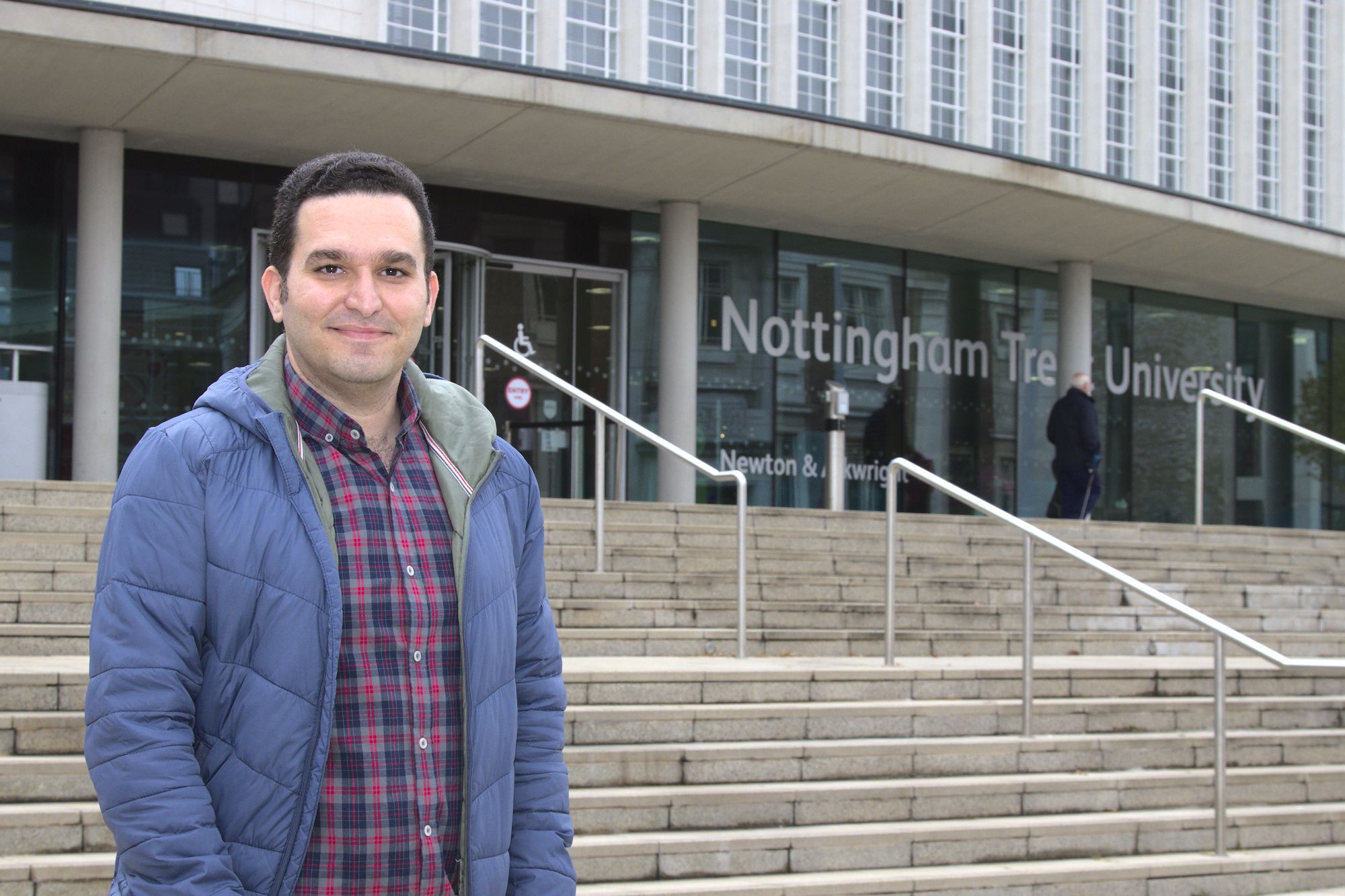 Dr. Koohyar Faizi standing out Nottingham Trent University