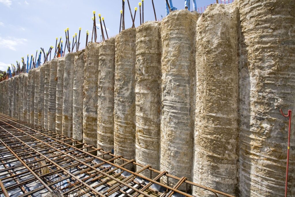 Secant Pile Wall Bracing Secant Piles Newton Waterproofing