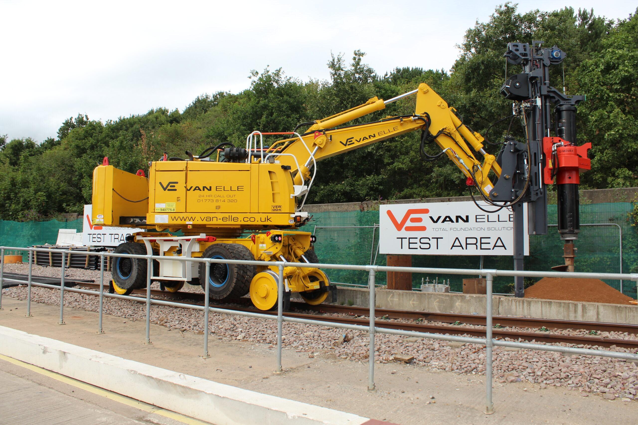 Van Elle take delivery of the first excavator-mounted, telescopic auger drive attachment in the UK
