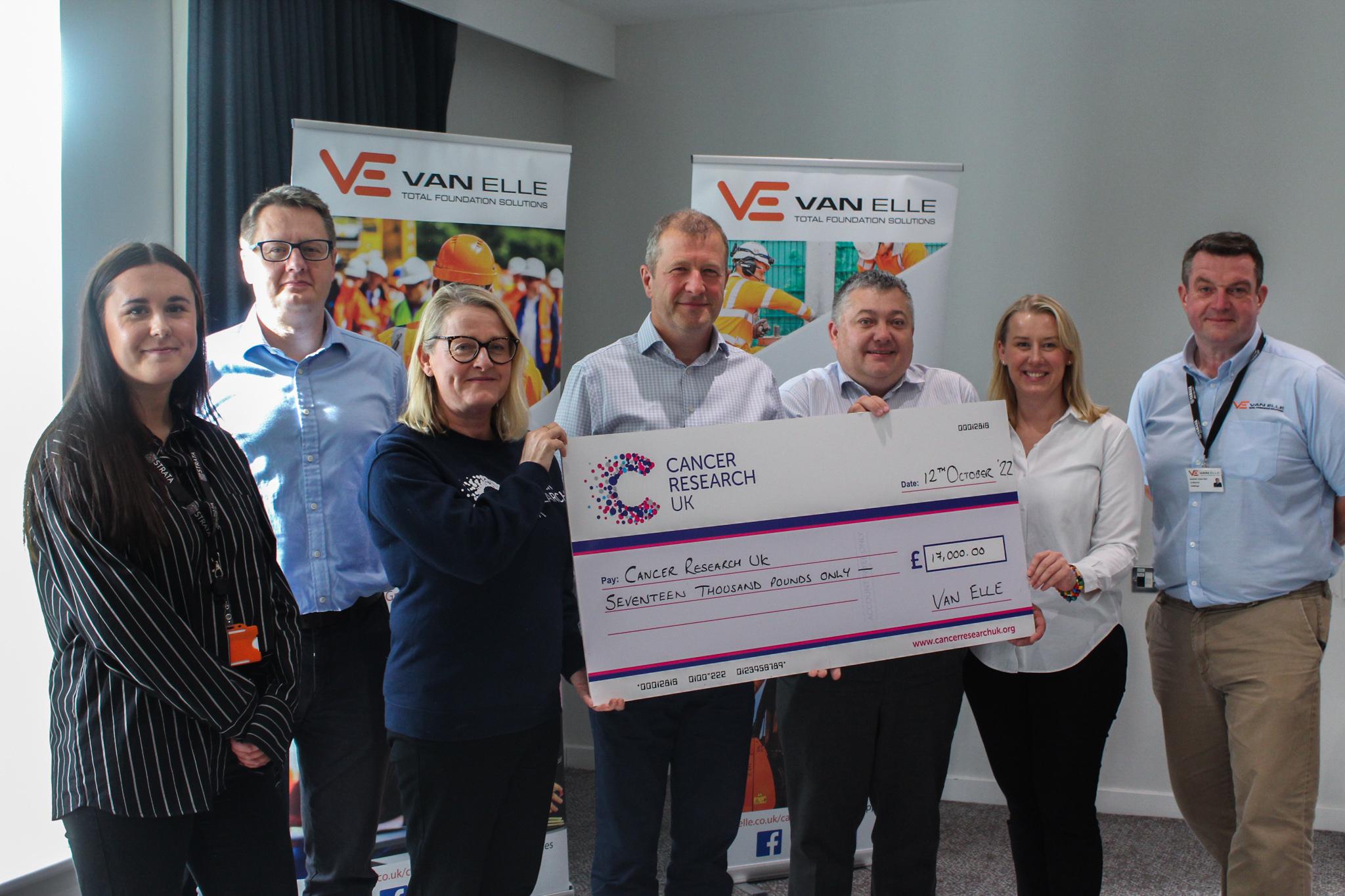 Van Elle donates £17,000 to Cancer Research UK
