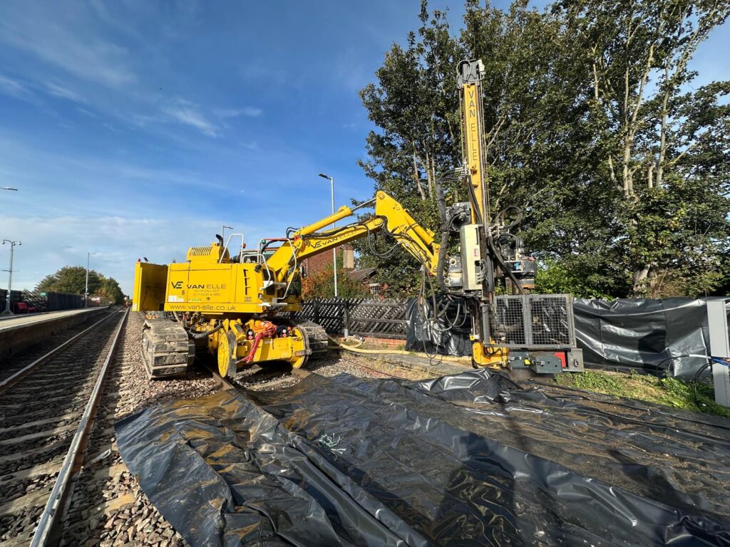 CHS pile installation for TRU East OLE foundations as part of rail electrification project