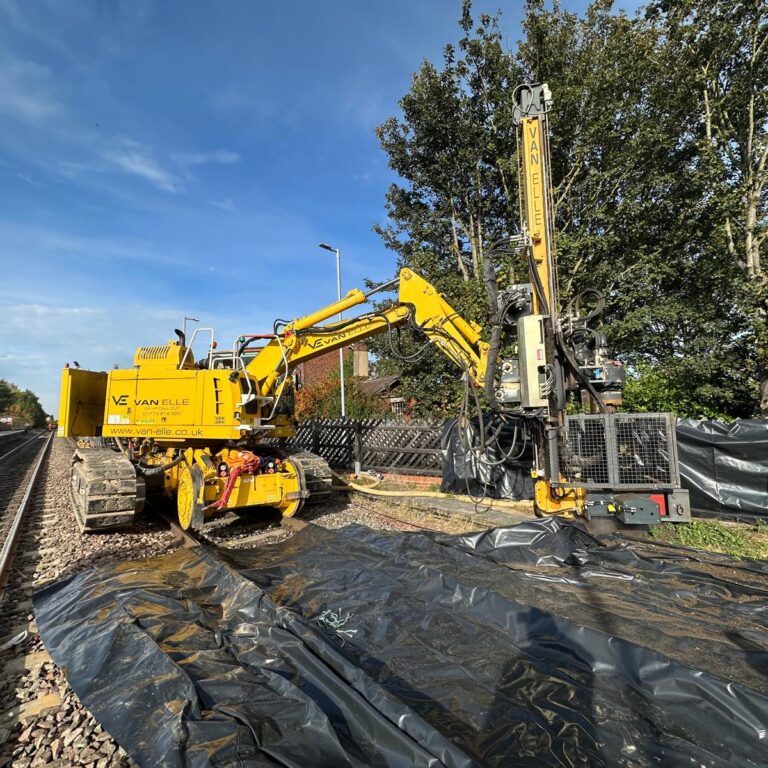 CHS pile installation for TRU East OLE foundations as part of rail electrification project